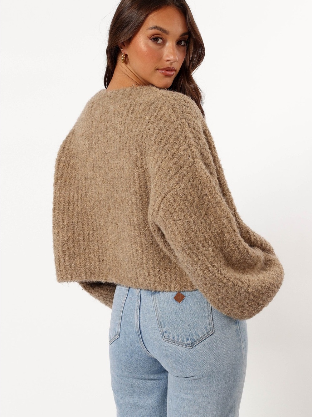 Petal & Pup Albertine Cardigan Sweater Latte Brown Color Button Down - Picture 13 of 13